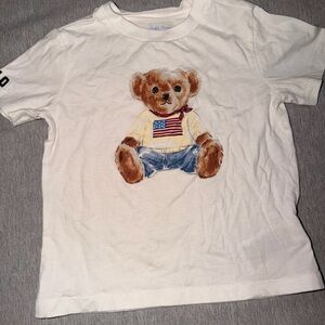 Ralph Lauren Cream T-Shirt with Teddy Bear Design